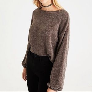 American Eagle Oatmeal Balloon sleeve sweater